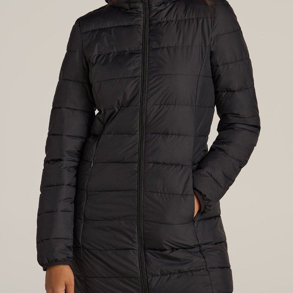 American Tall Packable Puffer Jacket for Tall Women in Black Size 2XL2XL / Tall